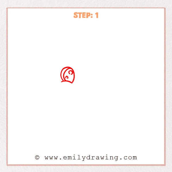 how to draw an eagle head - A simple eagle head outline with a small curled mark indicating the left eye.